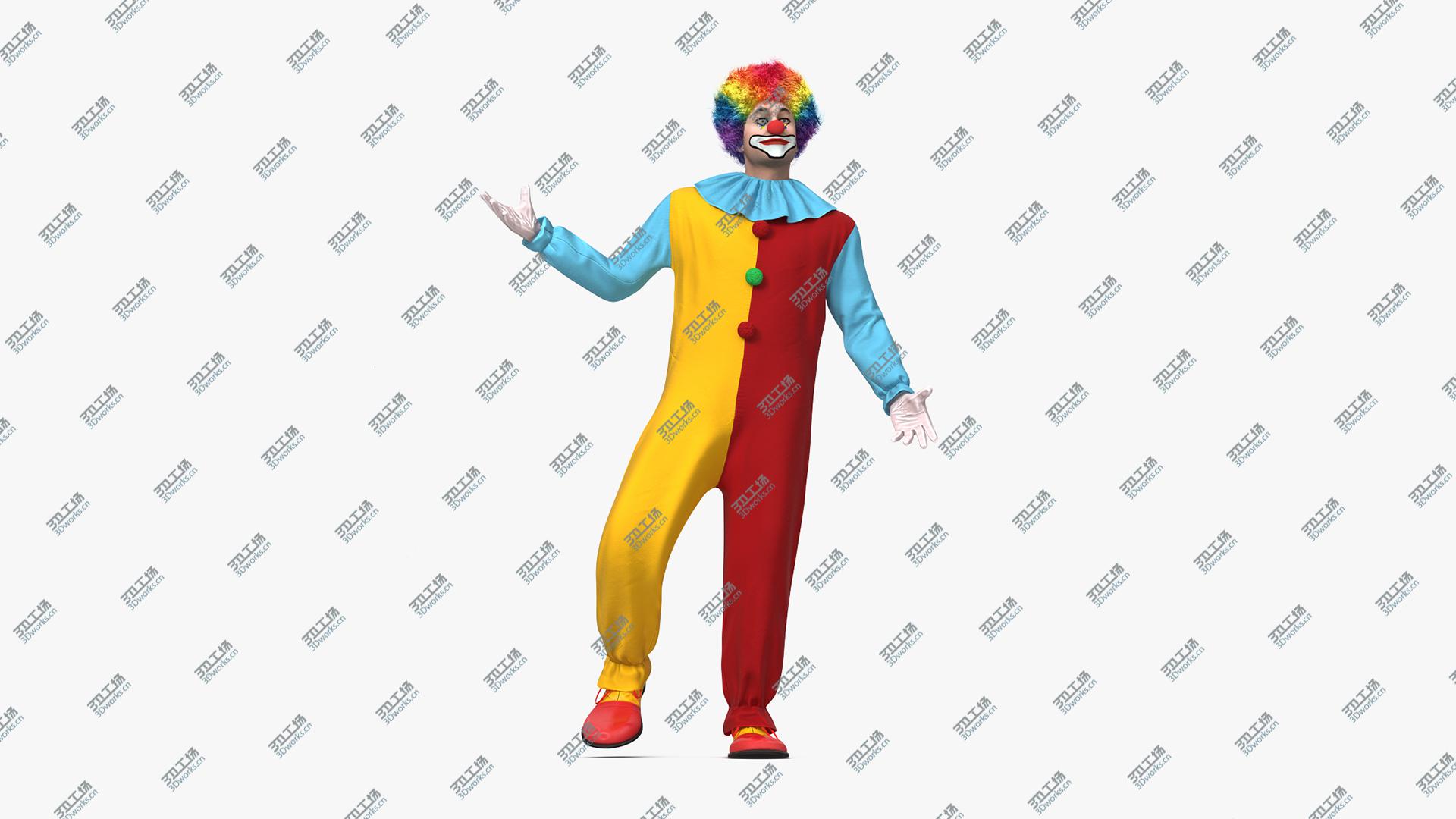 images/goods_img/202104093/Funny Clown Costume Standing Pose Fur 3D model/1.jpg